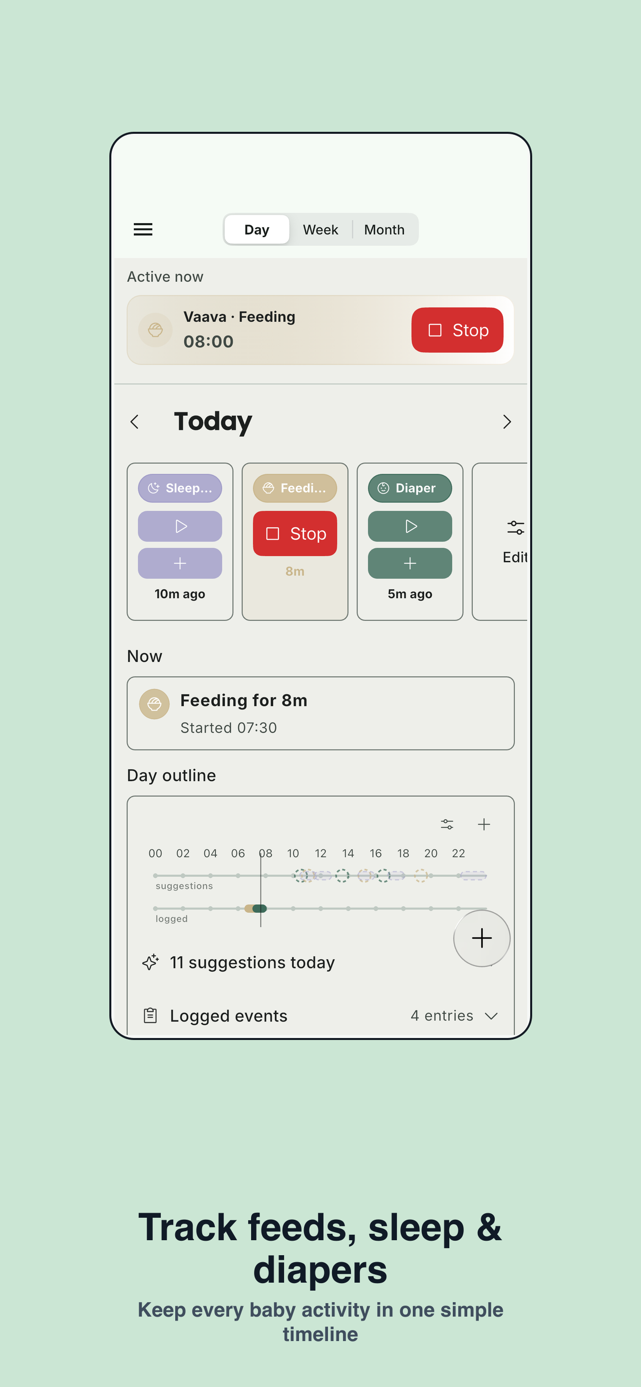 Vaava store preview for daily logging